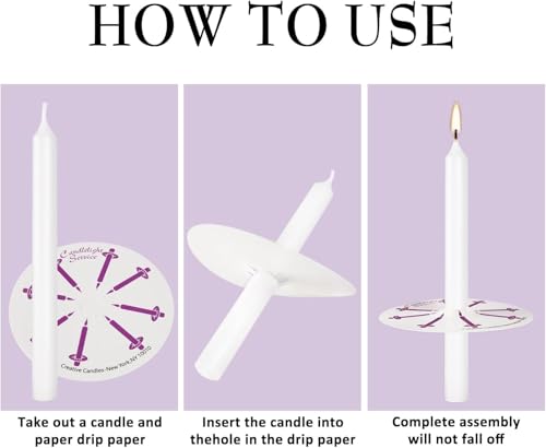100 pcs Church Candles with Drip Protectors for Devotional Candlelight Vigil Service, Unscented White 5" H X 1/2" D, No Smoke, Shabbat, Praye - color: 100 White Color