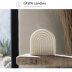 LAWA Rainbow Candle - Beautiful Handmade Pillar Scented Soy Wax Candle Elegant Bubble Aesthetic Candle Housewarming Gift Home Room Shelf Decor Idea White - color: White