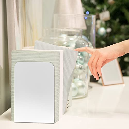 VFINE Bookends 3 Pairs, White Metal Book Ends, Bookends for Shelves, Book Stopper for Heavy Books, Book Dividers for Home Office - color: White Bookends 6 Pieces