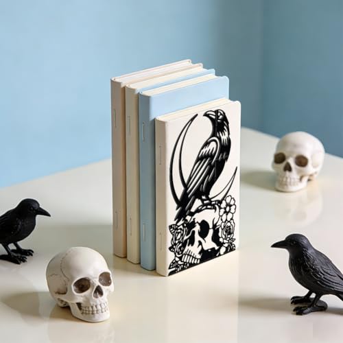 WADORN 1 Pair Raven Metal Decorative Bookend for Shelves, Heavy Duty Book Ends Modern Bird Non-Skid Books Holder Stand Black Book Support Stoppers for Desk Bookshelf Office Home, 5.3x4.3x7.8 Inches - color: Raven