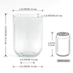Clear Glass Vase for Flowers, U Shaped Ribbed Flower Vase for Centerpieces, Bouquet, Home Deco Vases 7.28 Inch, Modern Boho Glass Vases for Living Room, Bedroom, Wedding, Housewarming Gift - color: Clear