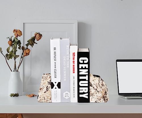 AMOYSTONE Extra-Large Black Tourmaline Bookends for Heavy Books, Non-Slip Base Design (1 Pair 6-8 LBS) - color: Gray, size: 6-8 Pounds