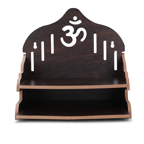 Wooden Wall Mounted Hanging Puja Temple|Wooden Mandir| Pooja Stand |Pooja Mandir for Home& Office|Temple for Festivals| Gifting Purpose - size: Double Stand Wooden Temple