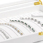 Oirlv White Leather Acrylic Lid Jewelry Necklace Organizer Box Necklace Bracelet Display Holder Case Drawer Insert Women Gift - color: White, size: 13 Slot