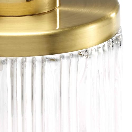 Nicole Miller - Lotion Pump/Soap Dispenser, Glass Countertop Accessories, Dorm Room Essentials (Louise Collection, Clear) - size: Lotion Pump/Soap Dispenser