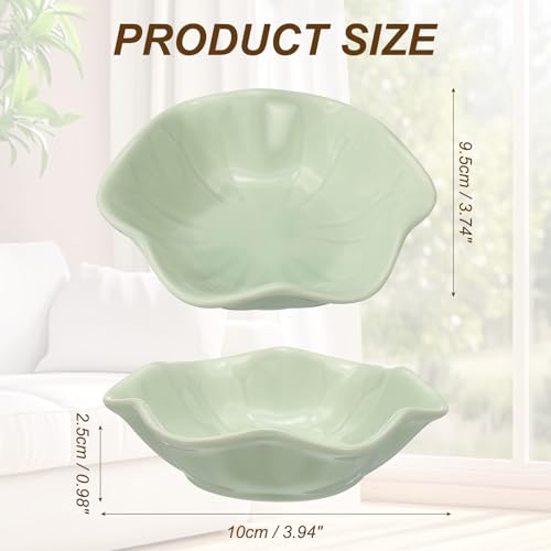 uxcell Candle Holder Plates, 4 Inch Ceramic Candle Tray Tealight Incense Holder Dish Candlestick for Tea Light Aromatherapy Wedding Rustic Vintage Home Decor, Lotus Leaf Light Green - color: Light Green
