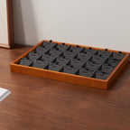 Oirlv Wood 24 Grids Jewelry Tray with Removable Inserts Jewelry Pads Necklace/Pendant Display Organizer Tray(Grey) - color: Grey 24 grid necklace/pendant jewelry tray