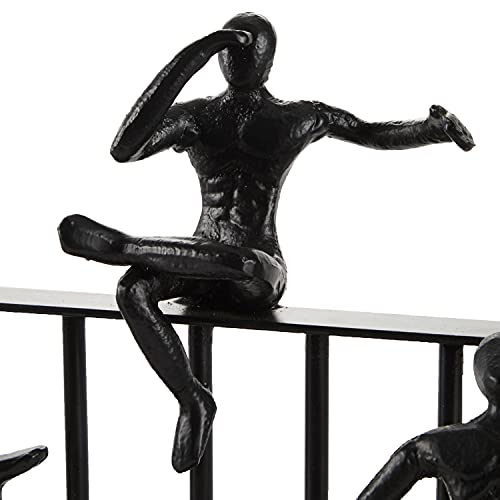 Deco 79 Black Metal Contemporary Sculpture, Climbing 10 x 14 x 9 - size: 14"L x 9"W x 10"H