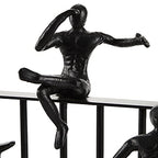 Deco 79 Black Metal Contemporary Sculpture, Climbing 10 x 14 x 9 - size: 14"L x 9"W x 10"H