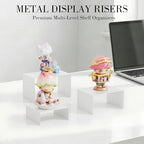 Gonice Metal Display Riser, 2 Sets Gold Display Stands for Dessert, Cupcake and Funko Pop Figures - color: white