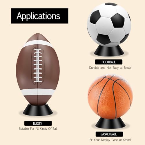 6 pcs Ball Display Stand – Durable Memorabilia Sports Ball Stand Holder for Basketball, pedestal, Soccer, Football, Volleyball Storage Rack
