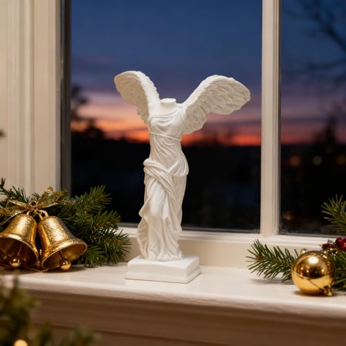 5 Inch Winged Victory of samothrace Statue, Resin White Art Greek & Roman Mythology Classical Goddess Winged Victory Sculpture for Home Decor,Goddess of Victory Samothrace Statue - style: Samothrace Statue