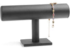 ChezMax Necklace Jewelry Display Jewelry Stand Hovering T-Bar Bracelet Holder for Home Organization - color: B-Black Leatherette-2PCS