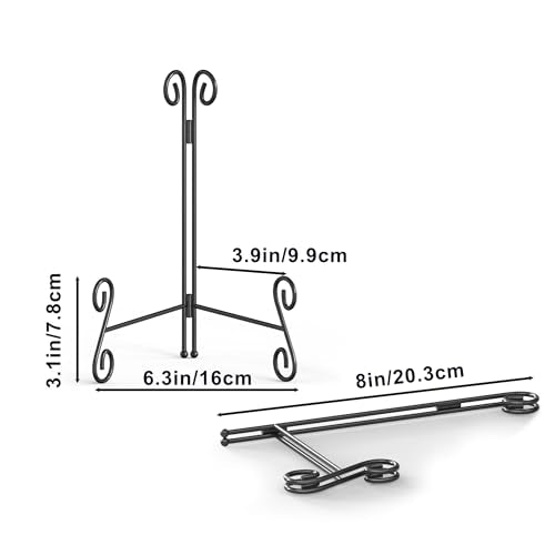 Easel Stand, 8 Inch Plate Stand, 1 Pack Metal Plate Holder for Display, Iron Plate Stands for Picture Frame Record Album Collectibles - size: 8 Inch - 1Pack