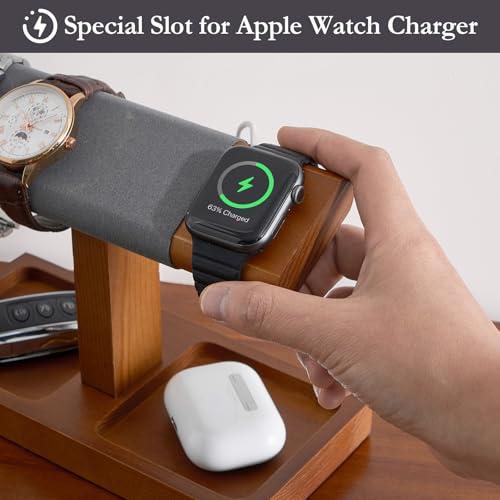 ProCase Wood Watch Display Stand Holder for Men, Wristwatch Tower with T-Bar Design, Hanging Watch Rack, Wooden Wrist Watch Tree - color: Brown, size: 1-Tier