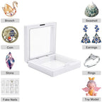 3D Floating Frame with Stand, Challenge Coin Display Holder, 4 Pack Floating Display, 2.75"x2.75" Gift Packing Frame (White) - color: White