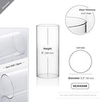 WGVI Hurricane Candle Holder Sleeve, Wide 3.5", Height 8", Clear Glass Cylinder Candleholder, Chimney Tube, Open Ended Candle Shade, 1 Piece - size: 3.5"x8"H