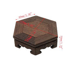 Wooden Display Stand Base 4.65" x 4.65" Wood Carved Craft Pedestal Traditional Wooden Base Oriental Antique Display Riser Hexagon Pedestal Stands for Vase Crystal Ball Teapot Stone Flower Pot - size: Hexagon, 4.65" x 4.65"