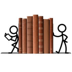 Metal Bookends People Bookends Decorative Cute Book Ends for Shelves Bookshelf Home Office Desk Reading Decor Bookshelf Decor for Book Lovers Gift - style: People Decorative Bookends