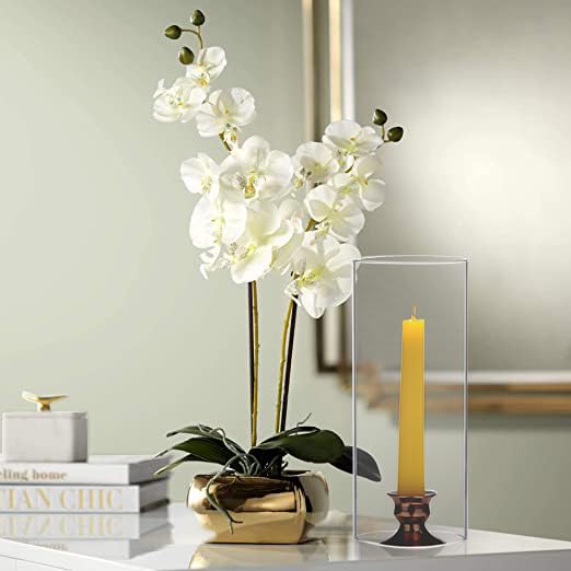 WGVI Hurricane Candle Holder Sleeve, Wide 3", Height 6", Clear Glass Cylinder Candleholder, Chimney Tube, Open Ended Candle Shade, 1 Piece - size: 3"x6"H