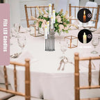 Black Taper Candle Holders for LED Candles Metal 5 Arms Candelabra Candlestick Holders for Wedding Engagement Party Decoration Tabletop Centerpieces (1, M) - size: Medium