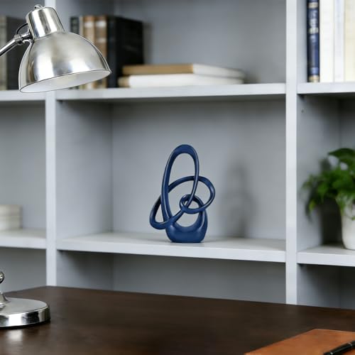 Blue Knot Decor Sculpture,7.1" Modern Abstract Sculptures Home Decor, Resin Statue Tabletop Accent for Coffee Table, Console Table, Shelf, Mantel, Dining Table Centerpiece, Wedding - color: Blue, size: 7.1in