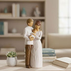 NAN ZAI NAN FANG Family of 3 Figurines Gift for New Parents Resin Hand Painted Sculpture Mom Dad Gifts First Mothers - style: A Family of 3