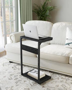 Small End Tables, Nightstand Set of 2, C Shaped Couch Side Table, Sofa TV Tray Table, Night Stand, Nightstands for Bedroom, Bedside, Living Room ET-YB-BKW2 - color: Black