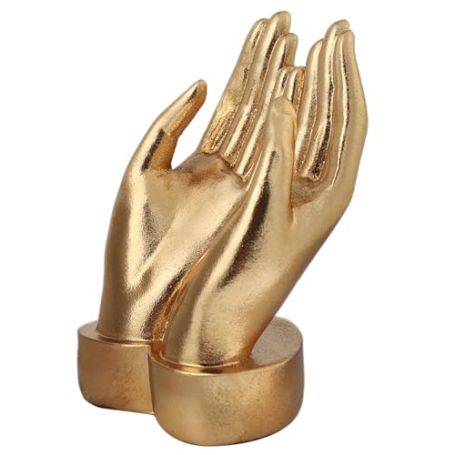 Golden Hands Sculpture Elegant Resin Home Decor Hands Statues Versatile Love Ornament,Perfect for Bedroom, Office Desktop, Cabinets,Wedding (Holding Hands) - color: Holding Hands