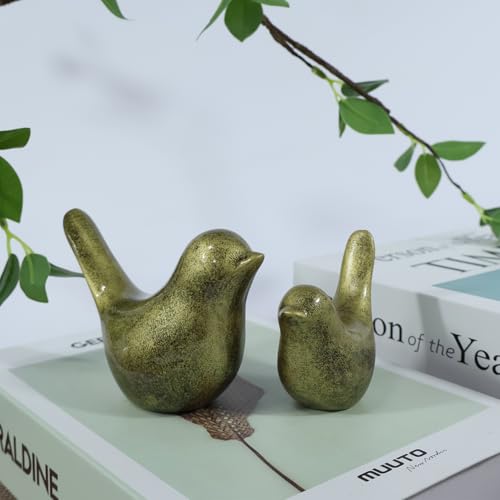 Birds Statues Home Decor Figurine - Modern Style Sculpture Decorative Ornaments for Living Room, Bedroom, Office Desktop, Cabinets - color: Bronze