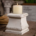 Shabby Farmhouse Wooden Pillar Candle Holders,Handmade Square White Candle Holder,Rustic Candle Holder for Pillar Candle, Small Candle Holders for Table Centerpiece Holiday Wedding Home Decoration