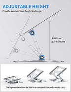 AOEVI Adjustable Computer Stand with 360 Rotating Base, Ergonimic Foldable Laptop Riser for Desk Compatible with MacBook Pro/Air Notebook up to 16 Inches, Silver - color: B-Silver