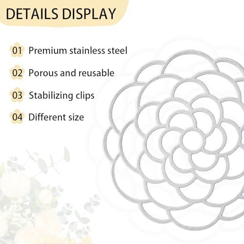 OYEFLY 6Pcs Flower Arrangement Holder,Metal Floral Grid Used for Vase Flower Arrangement Art (4in5in6in6) - color: 4in5in6in6