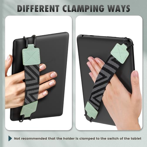 MoKo Security Hand-Strap for 9-11 Inch Tablets, iPad Pro/Air/Kindle Fire HD/Samsung, Versatile Hand Strap, Mint Green - color: Mint Green, style: Patterned Strap