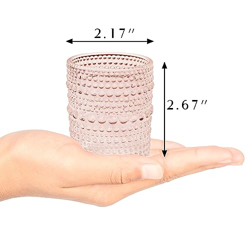 12 pcs Glass Votive Candle Holders, 6 Colors 3 Patterns Tealight Candle Holders for Fall Wedding Table Centerpiece Birthday Decoration - color: Multicolor