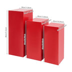 3/6 PCS Square Tall Pedestal Stand Metal Square Pedestal Stand Tall Pedestals Cake Stands for Party Wedding Birthday (Red, 3Pcs) - color: Red, size: 3Pcs