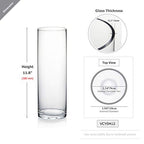 WGVI Quality Thick Weighted Clear Cylinder Glass Vases, 4" W x 12" H, Flower Arrangement Floating Candle Holders Wedding Centerpieces Terrarium Planter Floral Countertop Storage Container, 1 Piece - size: 4"x12"H