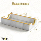 Fete Marble Tray for Bathroom - Guest Towel Holder Tray - 4 x 10 - White Marble - color: Marble Holder