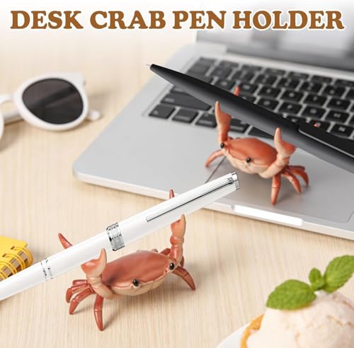 Desk Crab Pen Holder, Creative Weightlifting Crab Pencil Stand, Organizer for Small Items, Cute Office Decor (4pc) - color: 4pc
