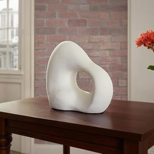 Signature Design by Ashley Arthrow Modern 11 in. Ceramic Abstract Sculpture, White - size: 13" W x 6" D x 11.25" H