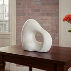 Signature Design by Ashley Arthrow Modern 11 in. Ceramic Abstract Sculpture, White - size: 13" W x 6" D x 11.25" H