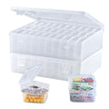 CGCG 2 Sets 8.8 x 6.7 inch Plastic Organizer Box with Lid, 62 Pcs Clear Storage Containers, Mini Case for Earring, Jewelry, Beads, Craft, Nail, Screws, Seeds, Small Parts, Bracelet Making DIY