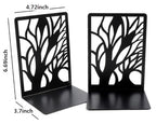 Tree Bookends Metal Nonskid Bookends Heavy Duty Bookshelves Organizer Office Bookend for Shelves, Book Ends for Heavy Books (Tree Shadow C-Black, 1 Pair) - color: Tree Shadow C-black, 1 Pair