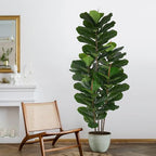 Yepdin Faux Fiddle Leaf Fig Tree 6 FT - Artificial Ficus Tree with Tall Artificial Plants Large 69 Fiddle Leaves - Lifelike Fake Trees for Home Decor Living Room Indoor Outdoor - style: 6 FT