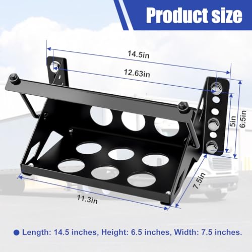 Metal Steel Battery Mounting Trays - Fits up to 10.63"×7.06"×7.5", Anti-Rust Corrosion for Cars, Trucks, Boats, RVs, Pickup,and Trailersr,Easy Bolt-In Battery Tray