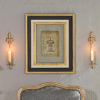 Fleur De Lis Wrought Iron Candle Sconces Set of 2, Rustic Candle Holders Hanging for Living Room Farmhouse Fireplace Wedding (Antique Copper) - color: Antique Copper