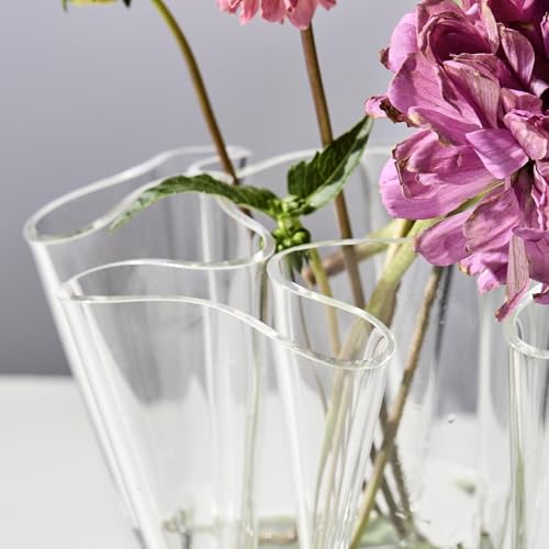 Two's Company Handkerchief 5 Section Vase, 8-Inch, Acrylic, Clear