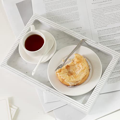 JIMEI Marble Vanity Tray Guest Towel Holder Tray for Bathroom, Coffee Table Tray for Living Room Bathroom Hand Towel Tray, Napkin Holder for Bathroom,White Marble Tray - color: Engraving Tray