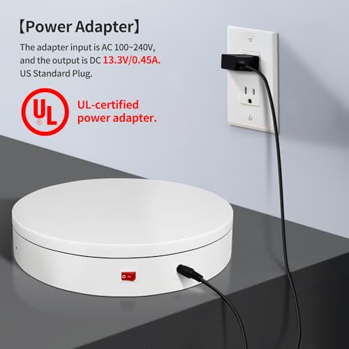 Remote Motorized Electric Turntable Rotating Display Stand Spinning Rotating Platform 360 Photography Turntable Motorized Spinning Platform for Photography,Display,3D Scaner - size: 7.9inch/White/100Lbs Load