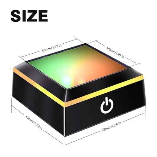 LED Light Base for Glass Art Lighted Display Stand for 3D Crystal Square Multicolor Lighting Pedestal - Flat
